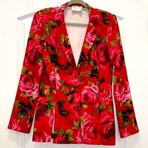 ASOS Deluxe Suit Blazer in Pixelated Floral Print